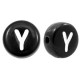 Acrylic alphabet beads letter Y Black