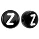 Acrylic alphabet beads letter Z Black