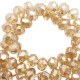 Top Facet kralen 6x4mm disc Sandlewood champagne-pearl high shine coating