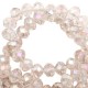 Faceted glass beads 8x6 mm rondelle Champagne-diamond shine coating
