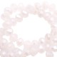 Top Facet kralen 4x3mm disc Light rose alabaster pink-pearl high shine coating