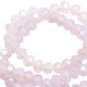 Abalorios de vidrio rondelle Facetados 4x3mm - Rose morn pink-pearl opal high shine coating