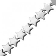 Hematite beads Star 6mm Light grey