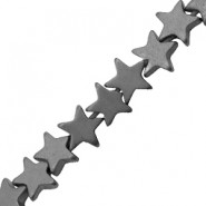 Hematite beads Star 4mm mat Anthracite grey