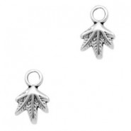 DQ metal charm Leaf Antique Silver