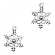 DQ metal charm Snowflake Antique Silver