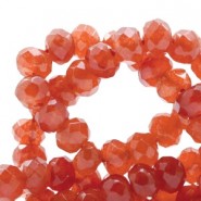 Faceted natural stone beads disc 6mm Rust orange