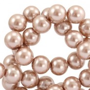 Top quality glass pearl beads 12mm Rose brown