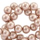 Glasperlen Top Qualität 12mm Rose braun