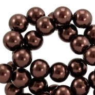 Top quality glass pearl beads 10mm Dark brown