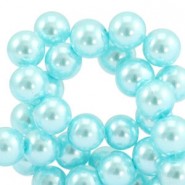Top quality glass pearl beads 12mm Light azure blue