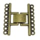 Metal clip / fold over clasp ± 24x26mm 2x8 strand Antique bronze
