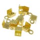 Metal Cord ends fold over 5mm Gold