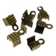 Metal Cord ends fold over 5mm Antique bronze