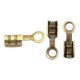 DQ metal Cord ends fold over 1mm Antique bronze
