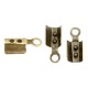 DQ metal Cord ends fold over 2mm Antique bronze