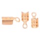 DQ metal Cord ends fold over 2mm Rosegold