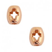 DQ Metal bead with Cross 6x5mm Rosegold