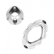 DQ Metall Perle oval mit Öffnung 16x10mm Antik silber 