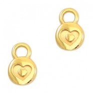 DQ metal charm 6mm Heart Gold