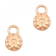 DQ metal charm 6mm Sun Rosé goud