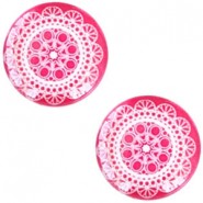 Basic cabochon Mandala 12mm Dark rose