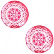 Mandala basic cabochon 20mm Dark rose