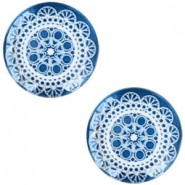 Basic cabochon 20mm Mandala Denim blue