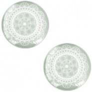 Basic cabochon 20mm Mandala Light greenish grey