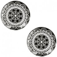 Basic cabochon Mandala 12mm Black