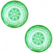 Mandala basic cabochon 12mm Bright green