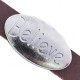 Metal slider Bead "Believe" for flat 10mm cord / leather Antique silver