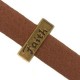 Metall schieber Perle FAITH für 10mm Flach Draht / Leder Antik Bronze