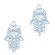 Metalen Bohemian bedel Hamsa hand met oog Cloud Blue