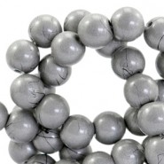 Drip-art Glaskralen 8mm Metallic grijs