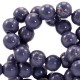 Drip-art Glass beads 6mm Dark blue purple