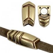 DQ metal magnetic clasp Arrow 22x10mm for 5mm Flat cord Antique bronze