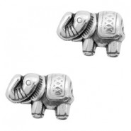 Abalorio metálicos DQ elefante 13x9mm - Plata vieja