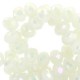 Faceted glass beads 8x6 mm rondelle White alabaster-diamond shine coating
