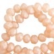Faceted glass beads 8x6 mm rondelle mat Rose dust