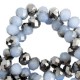 Abalorios de vidrio rondelle Facetados 8x6mm - Cloud blue-half metallic pearl shine coating