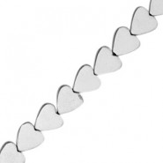 Hematite beads Heart 8mm Light grey