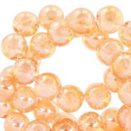 Glaskralen 4mm Topaz gold transparant-half diamond coating