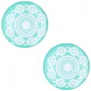 Basic cabochon Zeeuwse knob 12mm Turquoise green