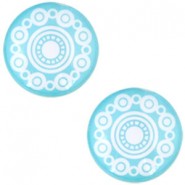 Basic cabochon Zeeuwse knopf 12mm Turquoise blue