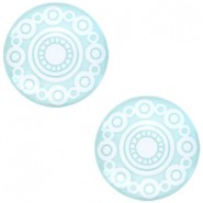 Basic cabochon Zeeuwse knop 20mm Light turquoise blue