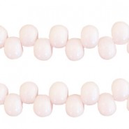 Glass beads 8mm A-symmetrical Crème beige