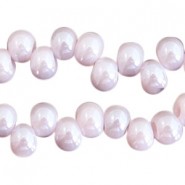 Glass beads 6mm A-symmetrical Lavender mist-pearl shine coating