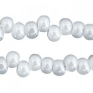 Glaskralen 6mm A-symetrisch Cloud grey-pearl shine coating
