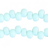 Glass beads 6mm A-symmetrical Turquoise light blue